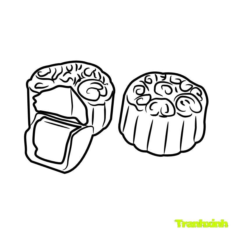 tranh tô màu bánh trung thu 8k