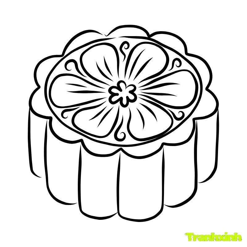 tranh tô màu bánh trung thu bé lớp 2