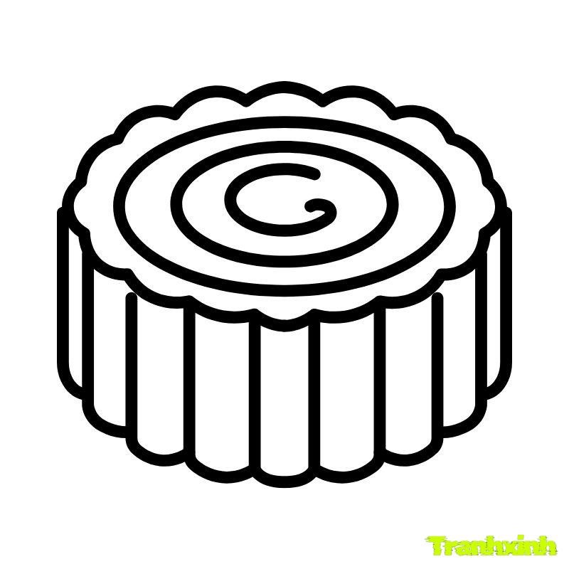 tranh tô màu bánh trung thu cho be