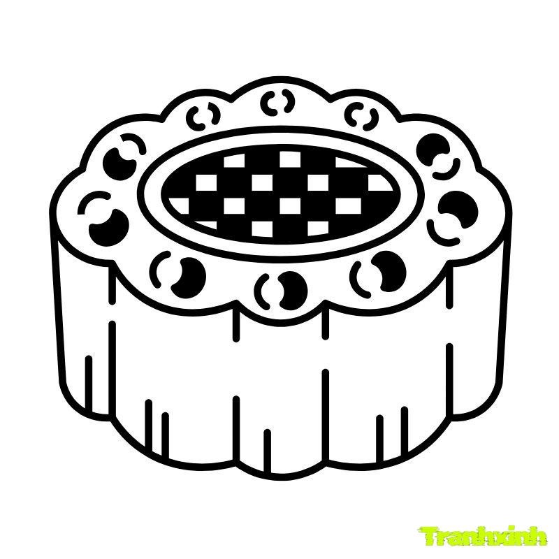 tranh tô màu bánh trung thu hd