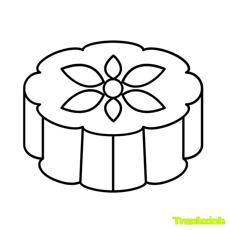 tranh tô màu bánh trung thu hinh tron
