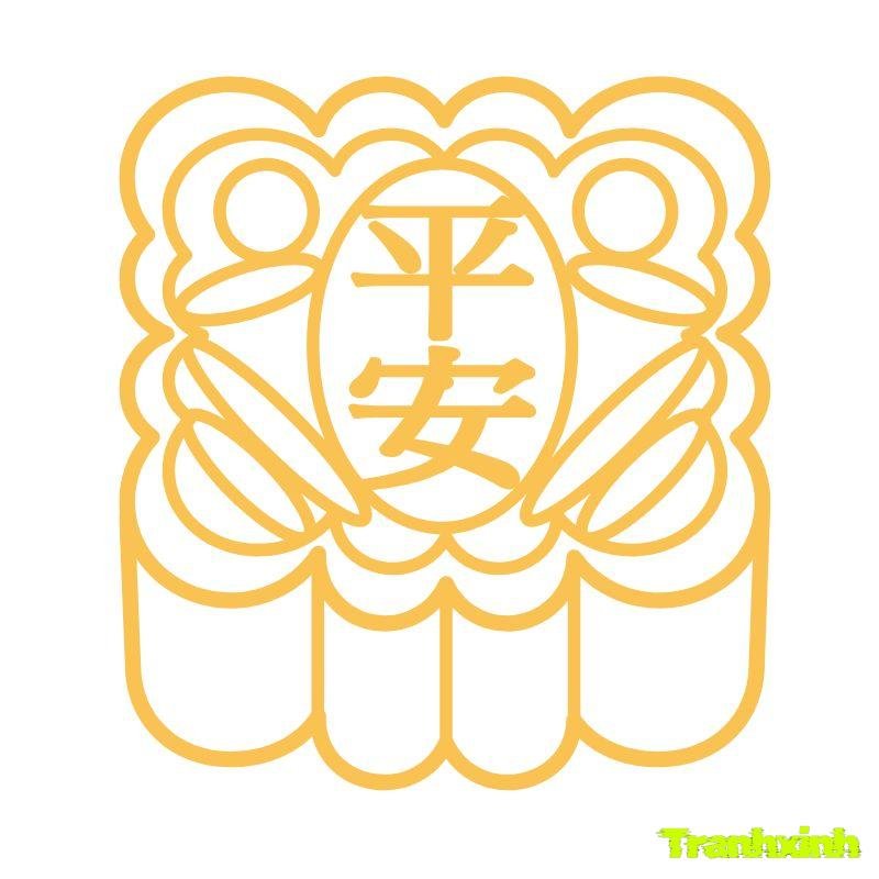 tranh tô màu bánh trung thu hinh vuong