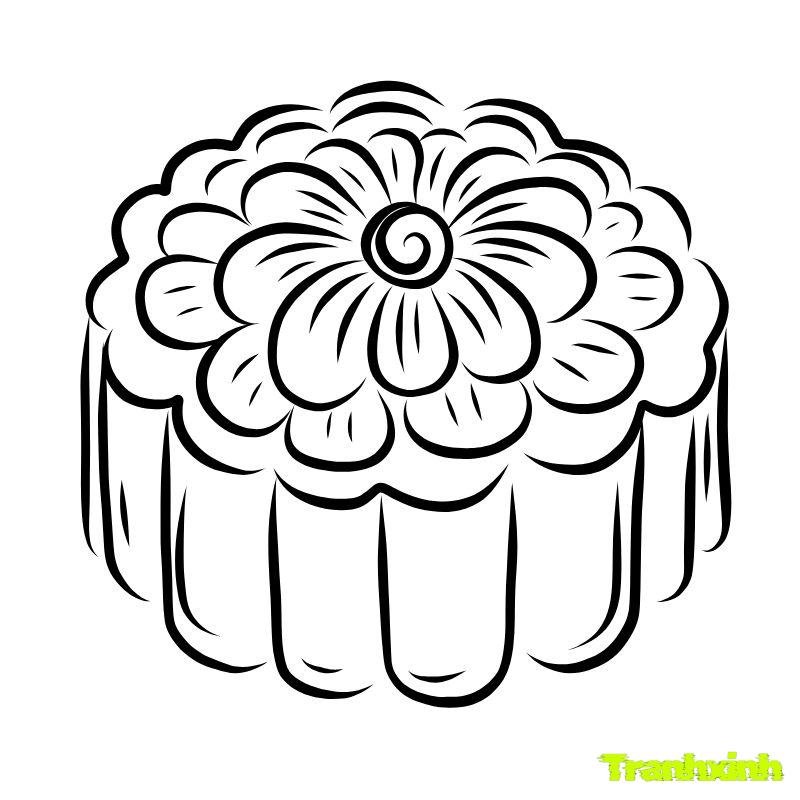 tranh tô màu bánh trung thu lớp 4