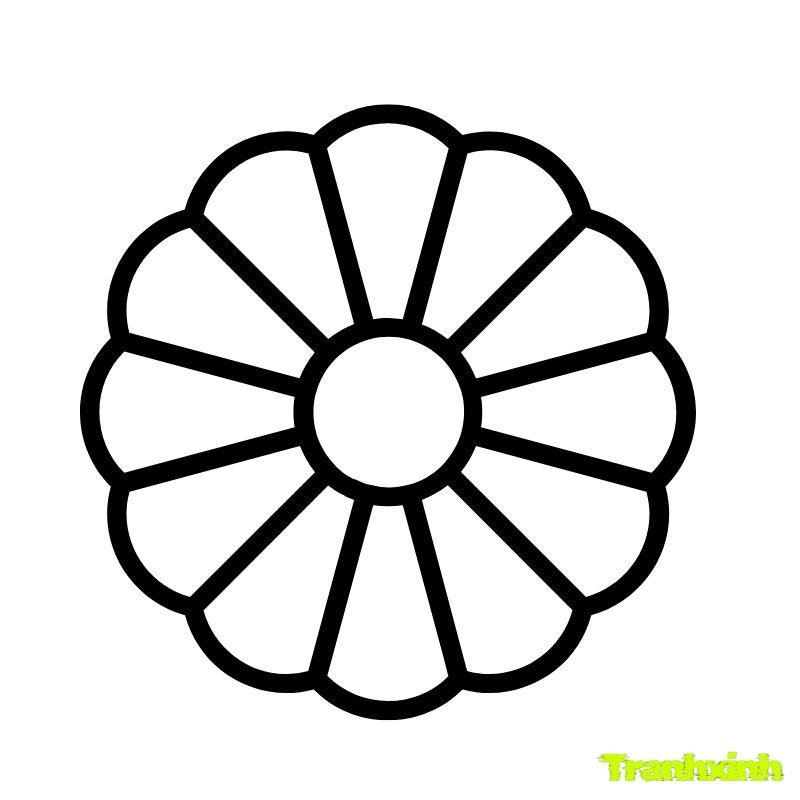 tranh tô màu bánh trung thu nhiều cánh hoa