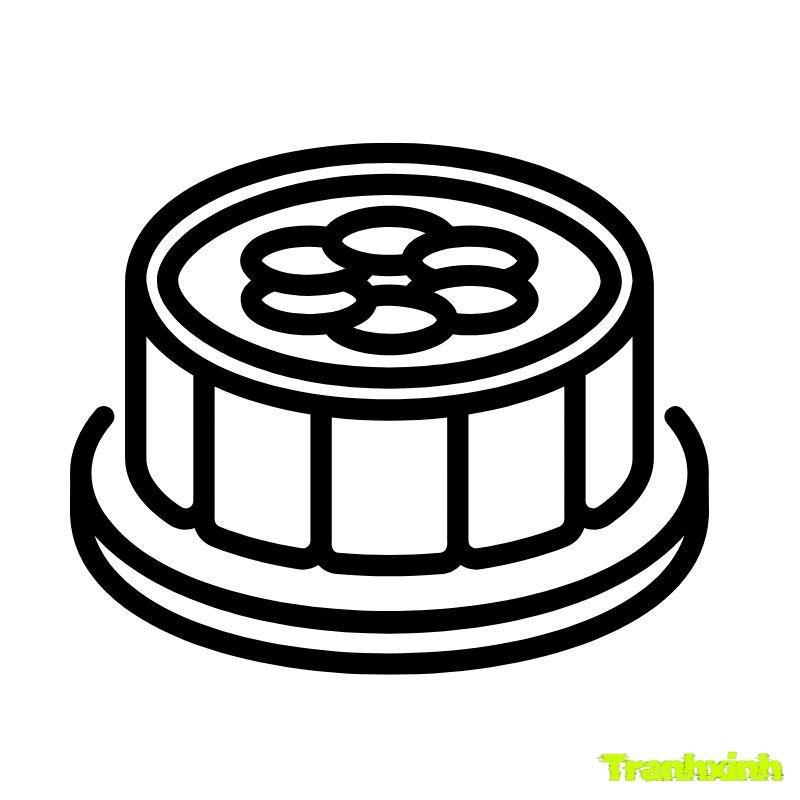 tranh tô màu bánh trung thu thắp hương