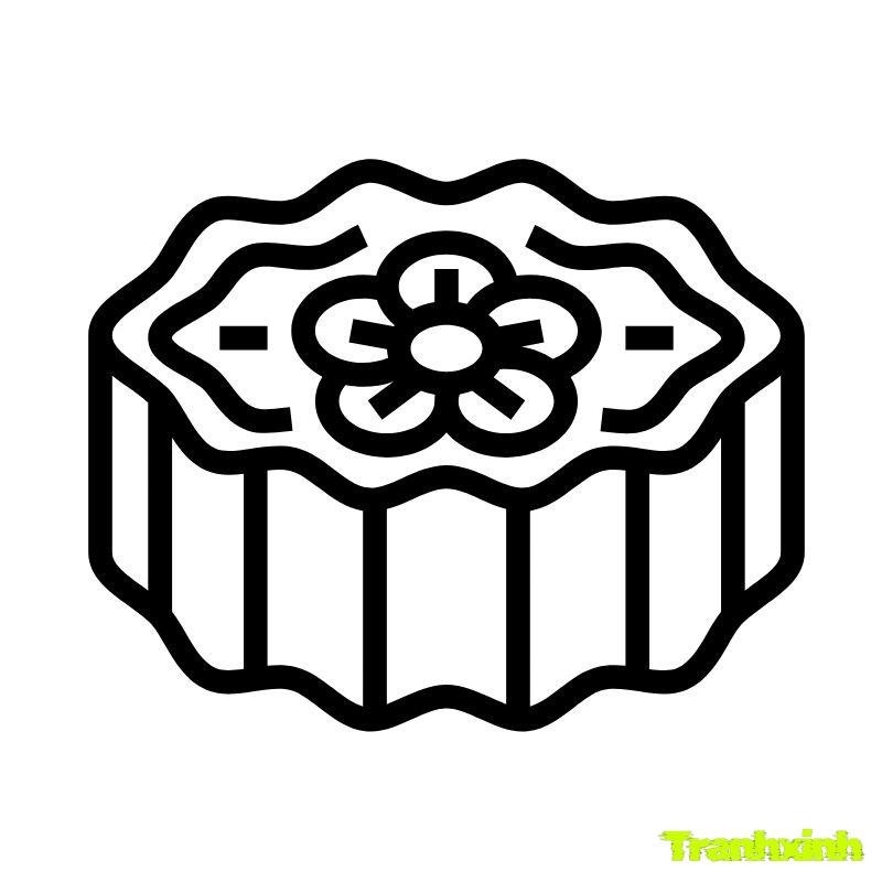 tranh tô màu bánh trung thu trẻ con