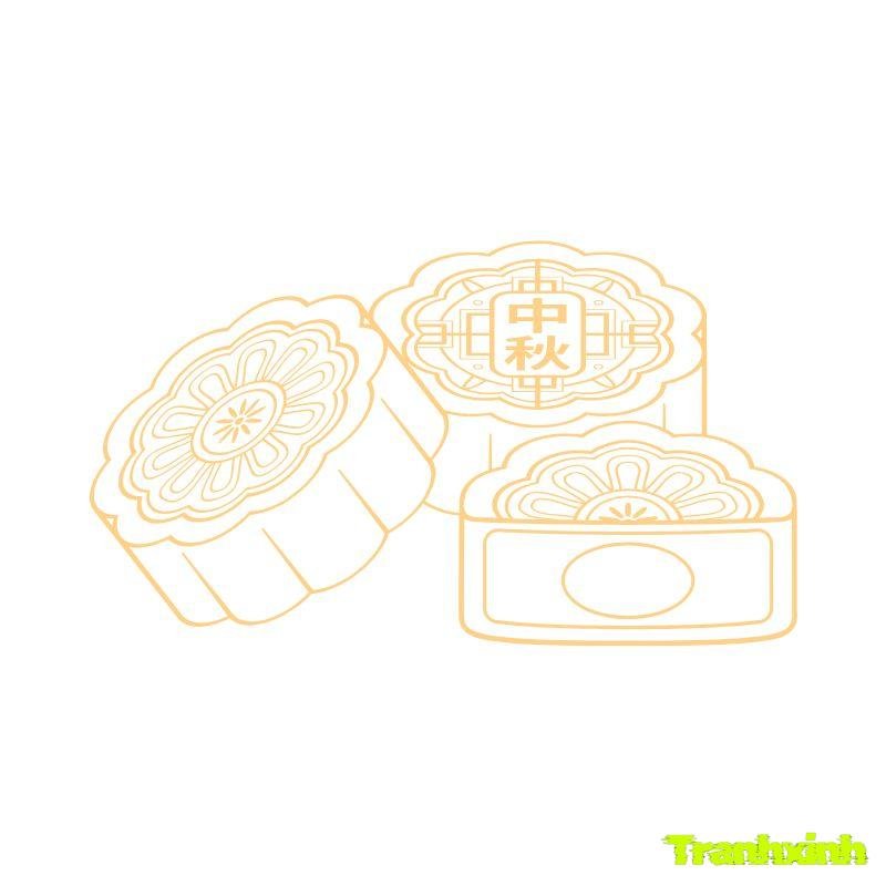 tranh tô màu bánh trung thu việt nam