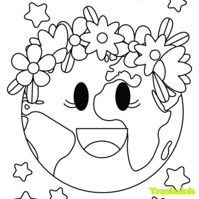 tranh tô màu bảo vệ trái đất 4k