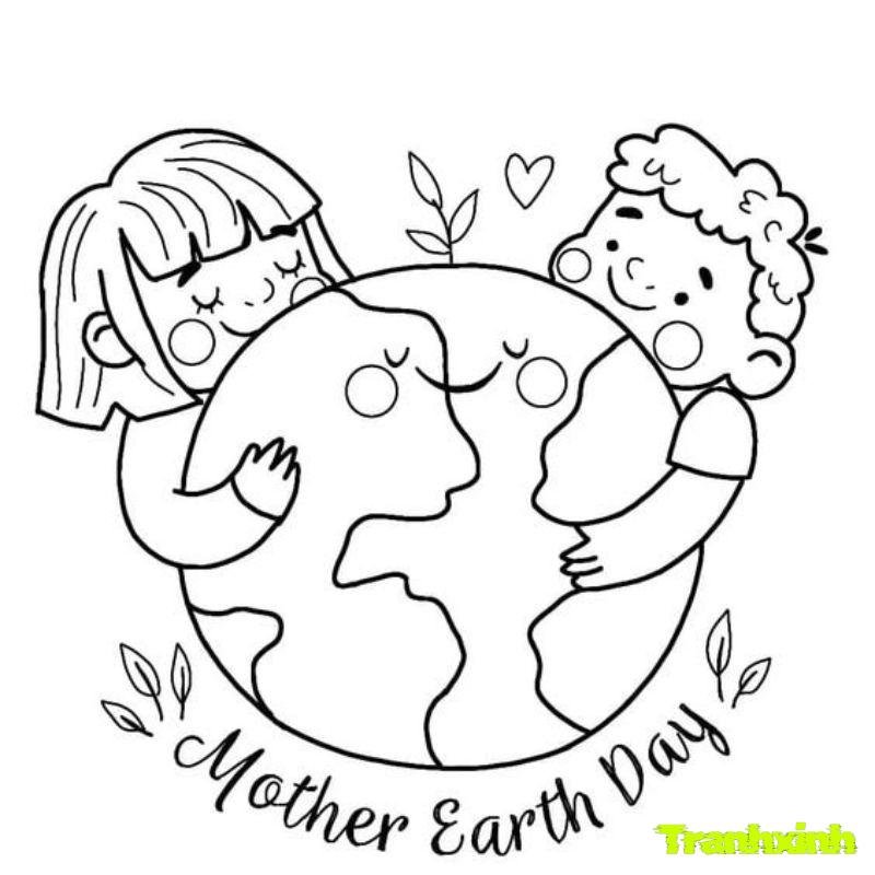 tranh tô màu bảo vệ trái đất của bé