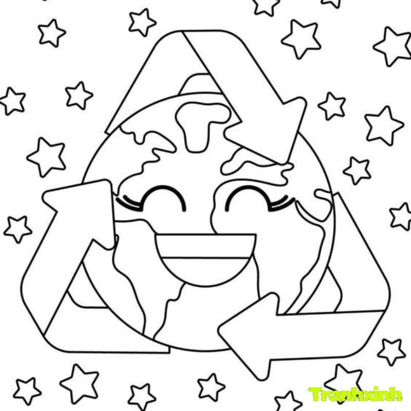 tranh tô màu bảo vệ trái đất của trẻ