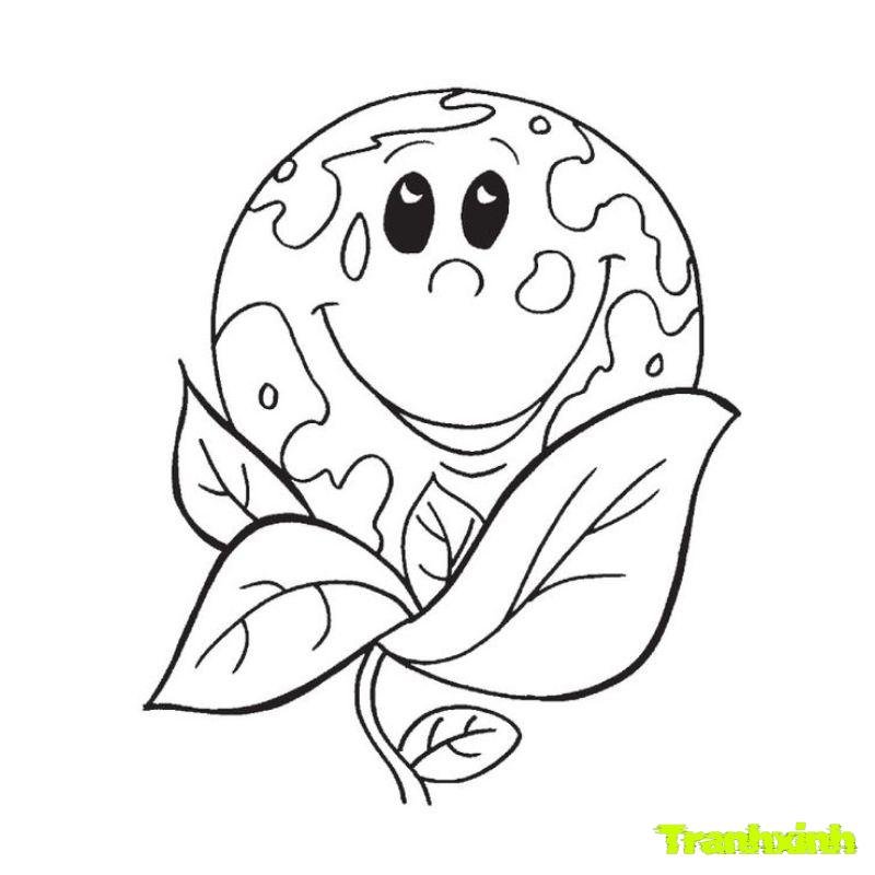 tranh tô màu bảo vệ trái đất k