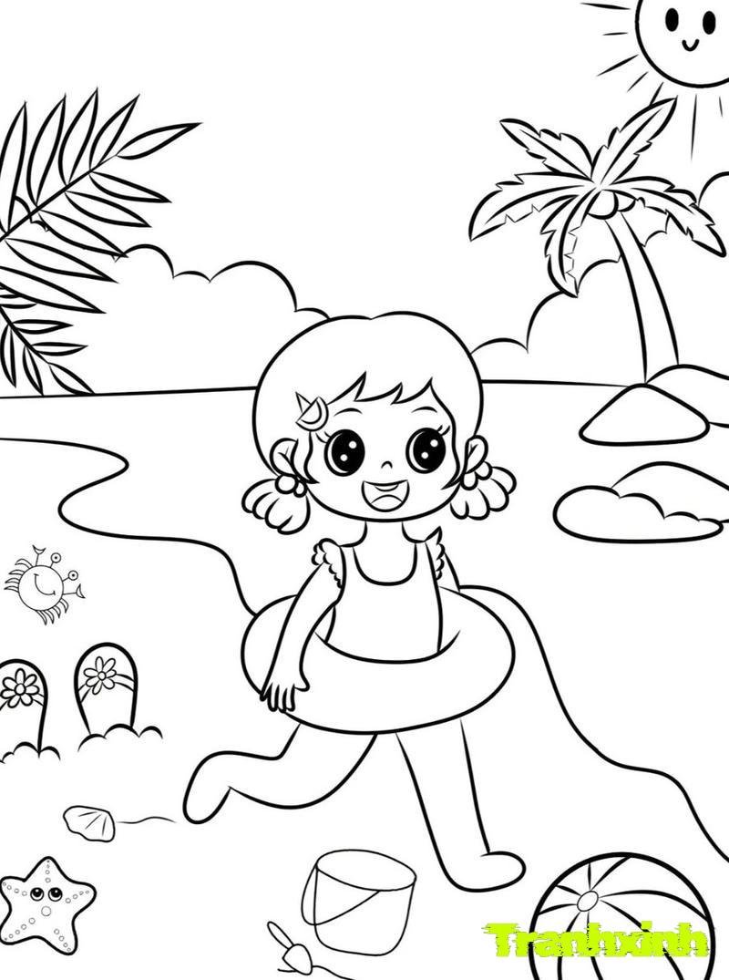 tranh tô màu bé gái 15