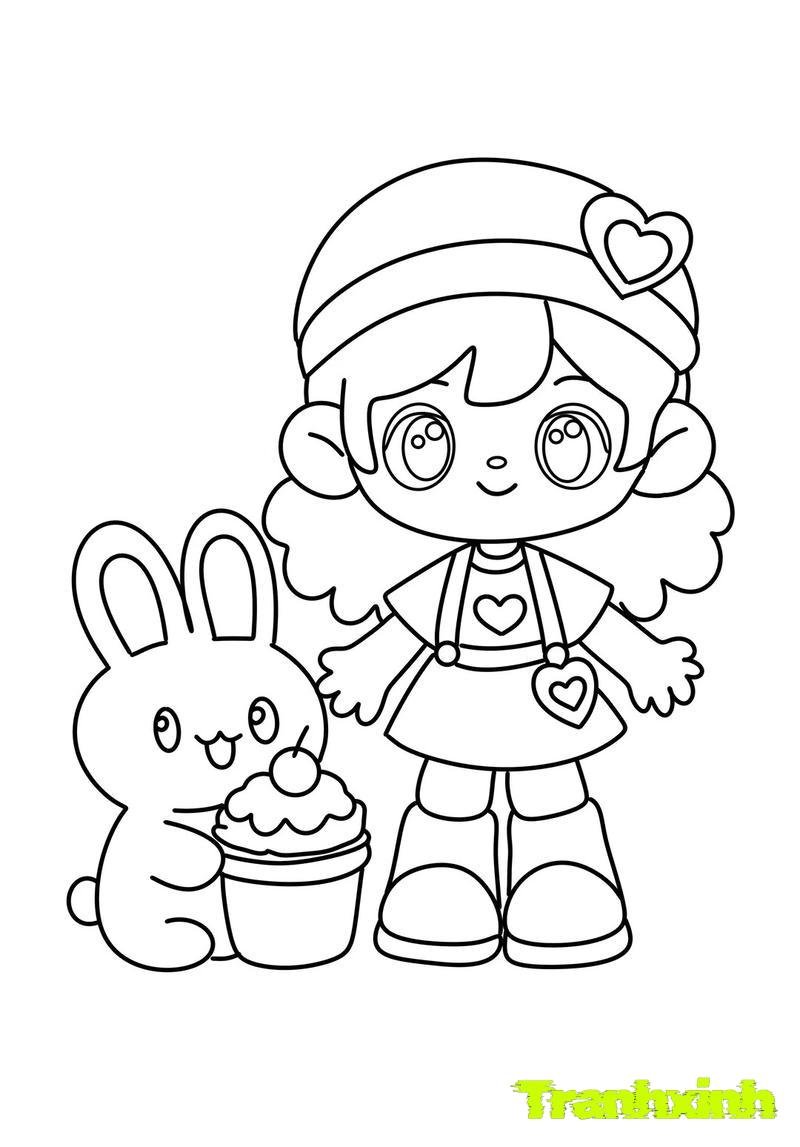 tranh tô màu bé gái 16