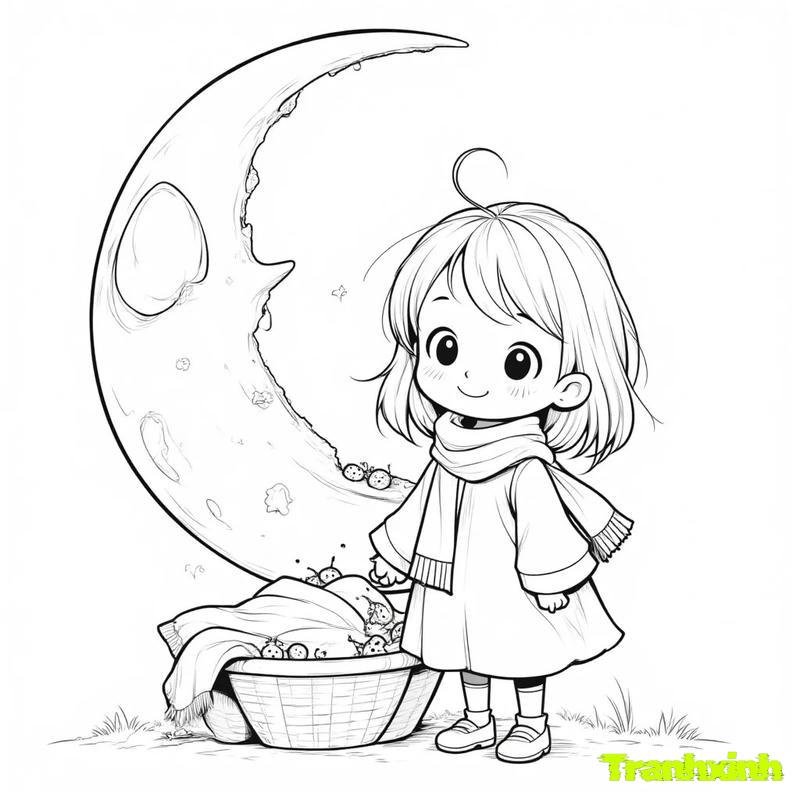 tranh tô màu bé gái 17