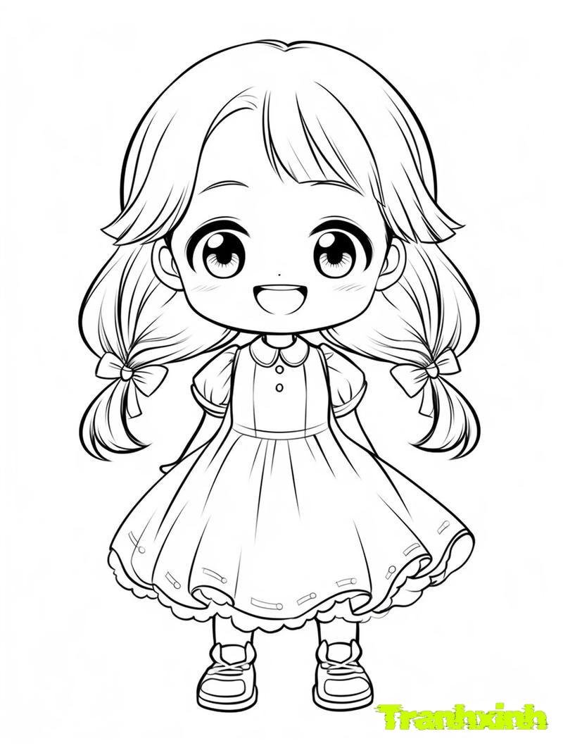 tranh tô màu bé gái 18