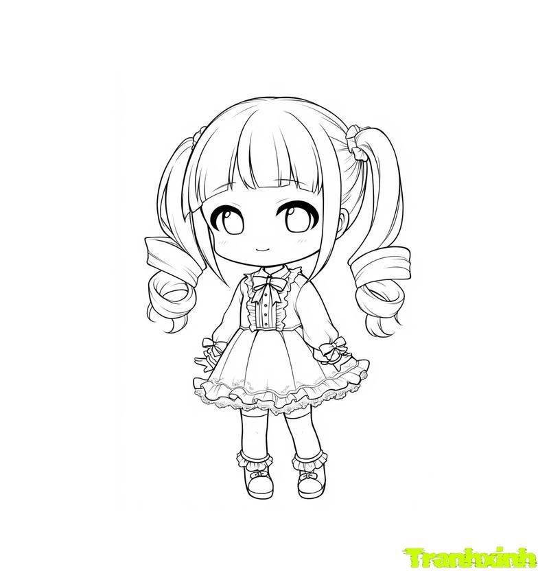 tranh tô màu bé gái 19