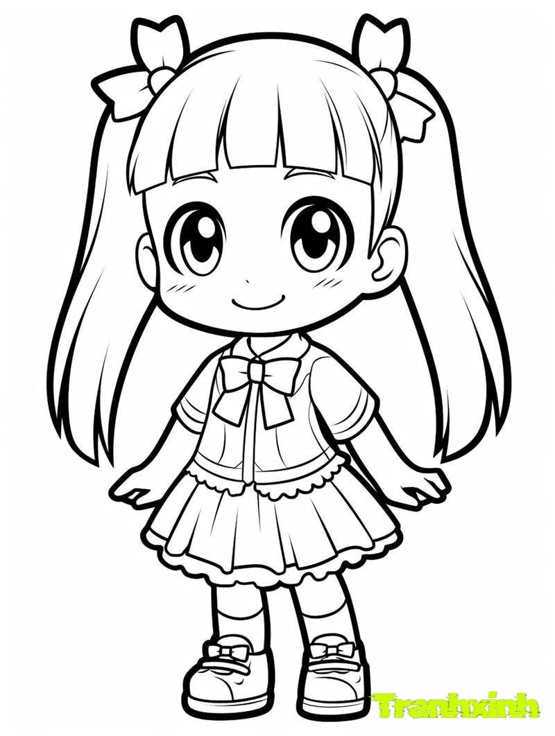 tranh tô màu bé gái 20