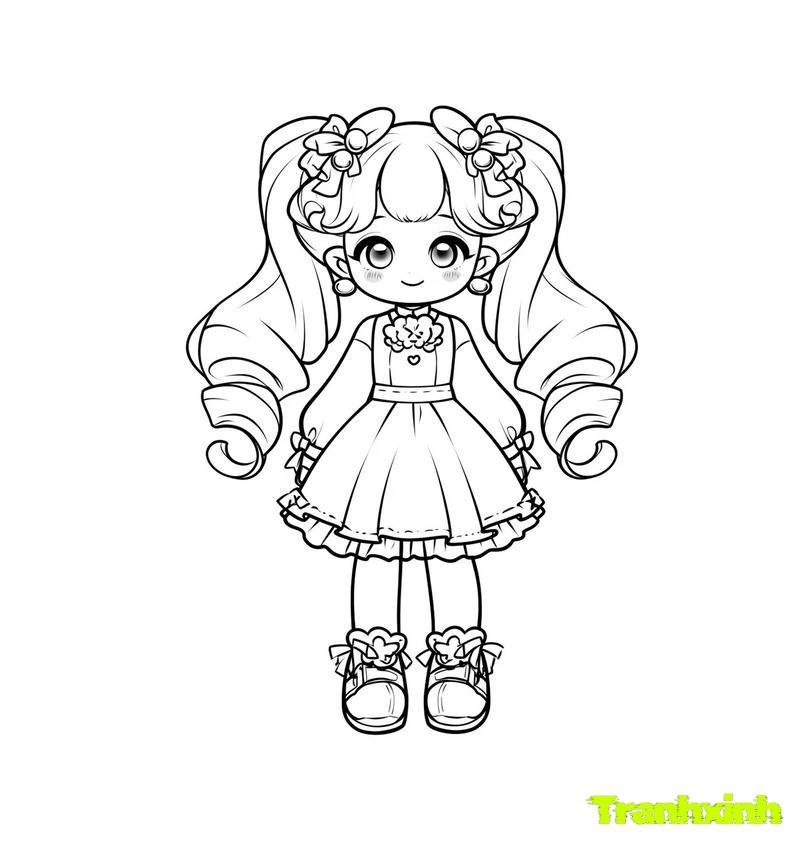 tranh tô màu bé gái 21