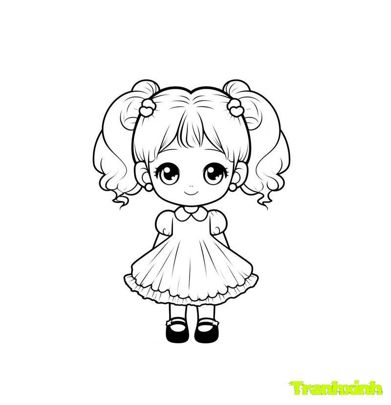 tranh tô màu bé gái 22