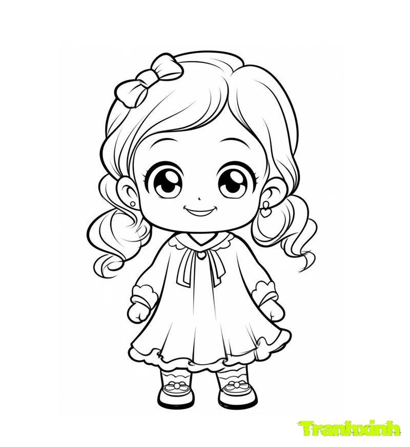 tranh tô màu bé gái 23