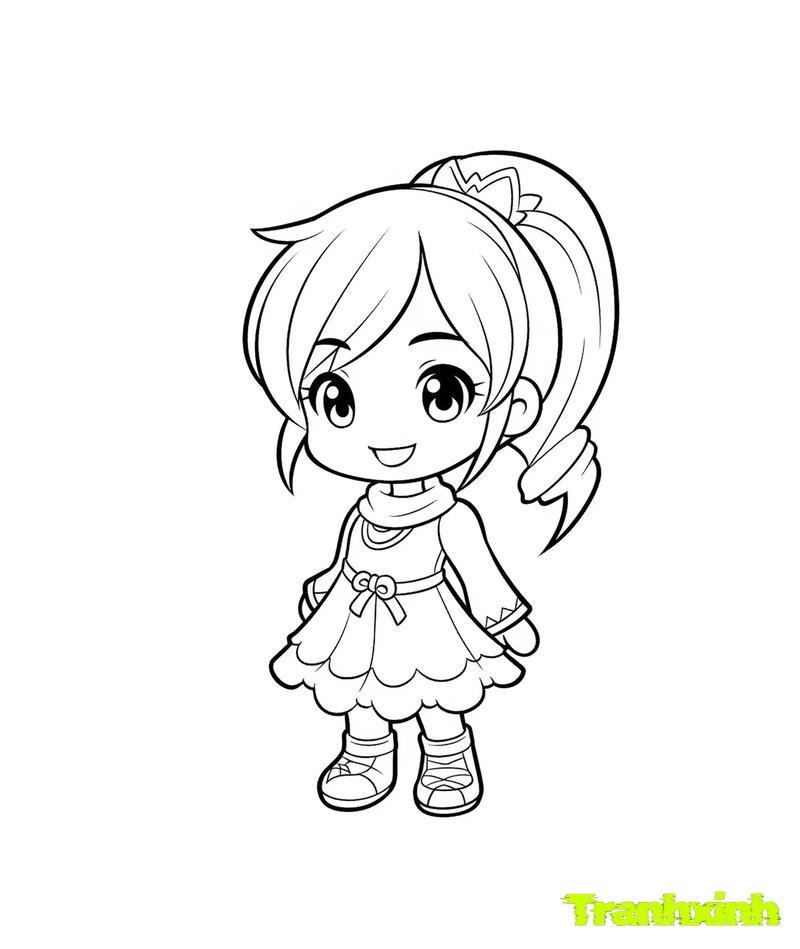 tranh tô màu bé gái 24