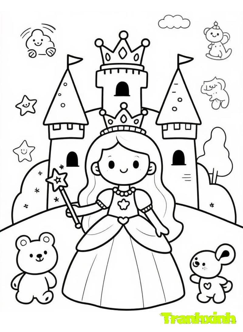 tranh tô màu bé gái 25