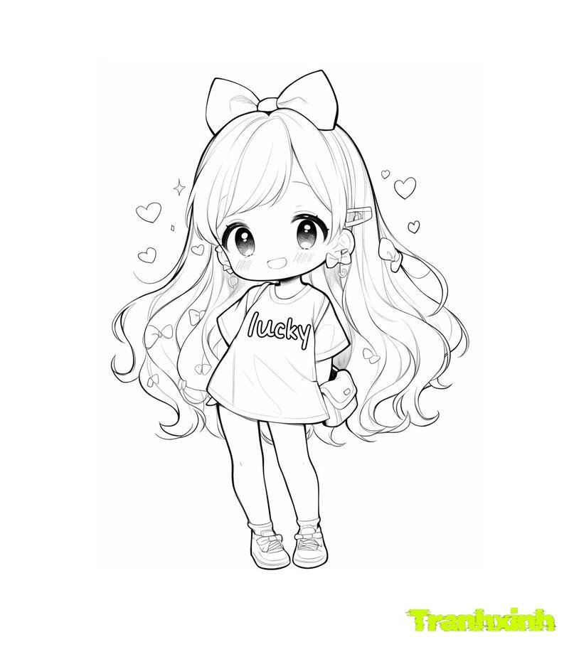tranh tô màu bé gái 26