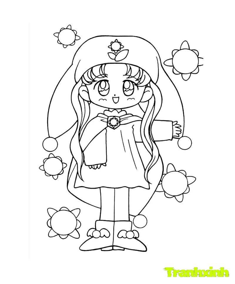 tranh tô màu bé gái 27