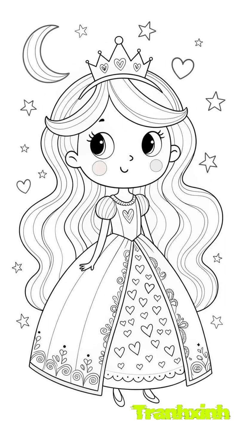 tranh tô màu bé gái 28