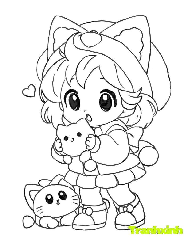 tranh tô màu bé gái 31