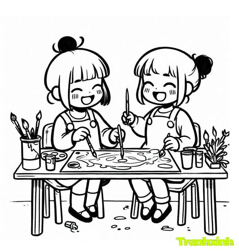 tranh tô màu bé gái 34