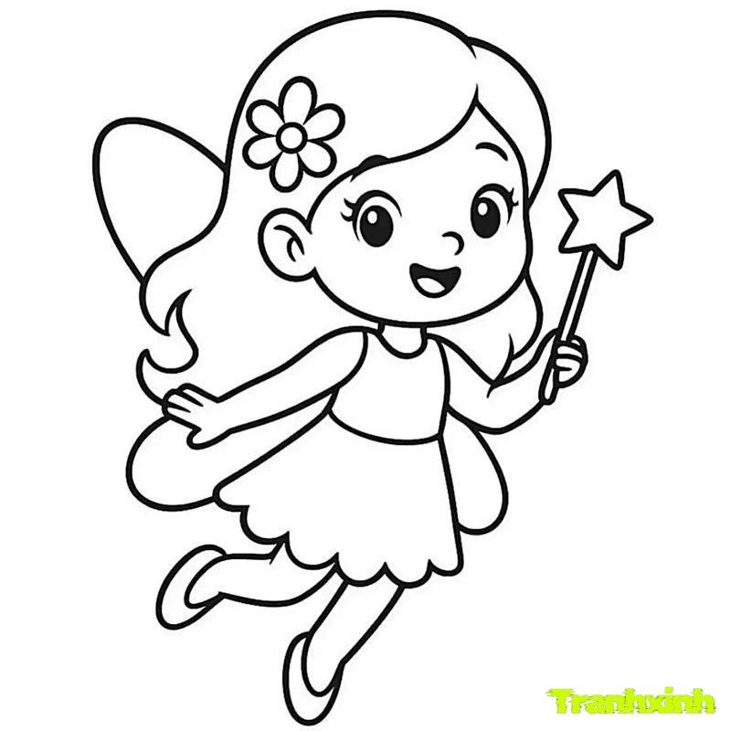 tranh tô màu bé gái 4