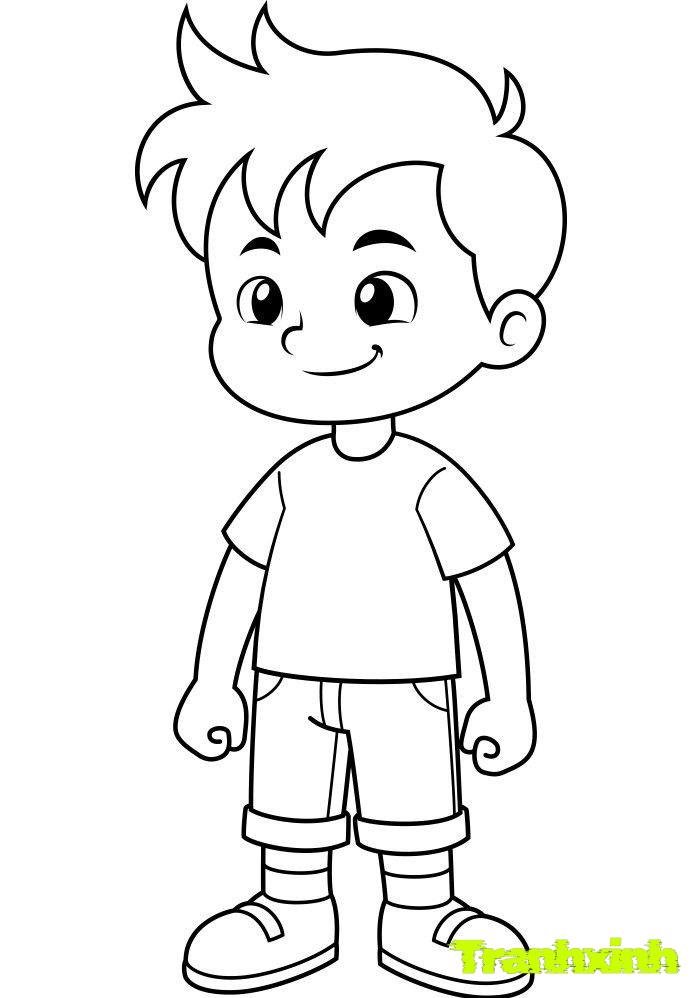 tranh tô màu bé trai 1