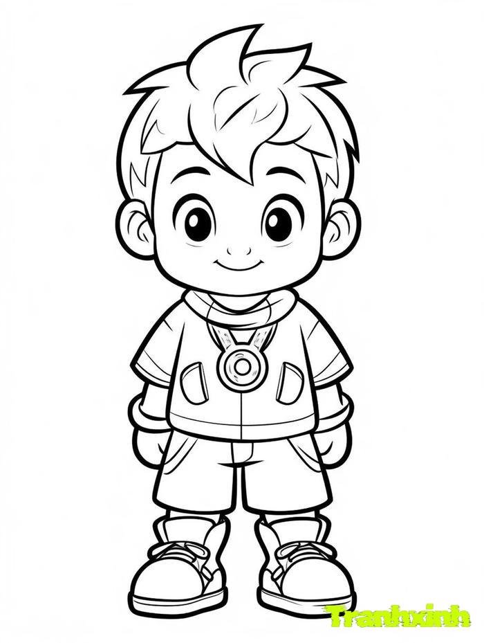 tranh tô màu bé trai 11
