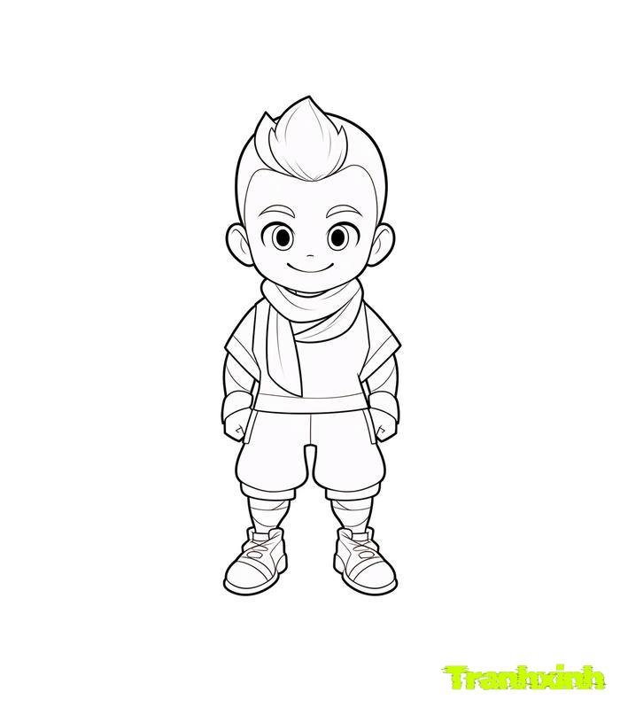 tranh tô màu bé trai 14