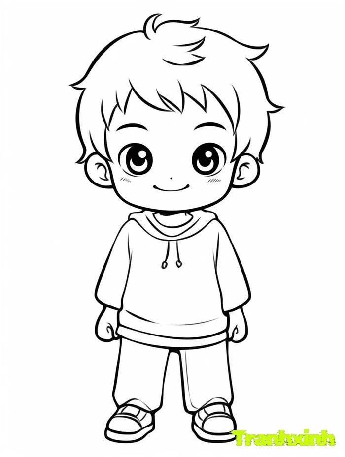 tranh tô màu bé trai 17