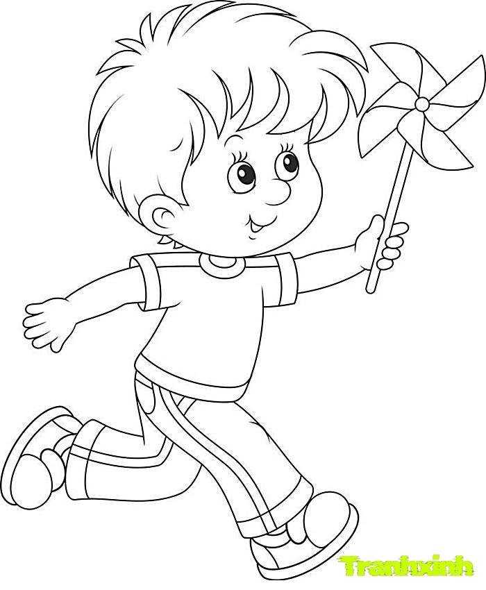 tranh tô màu bé trai 2