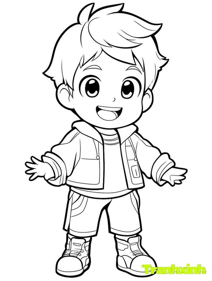 tranh tô màu bé trai 20