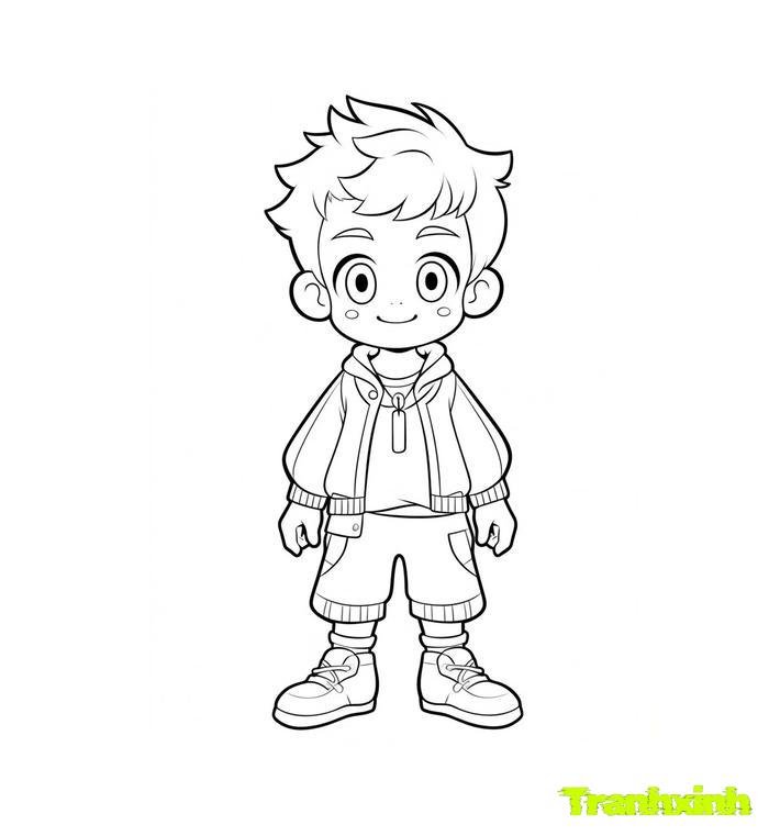 tranh tô màu bé trai 22