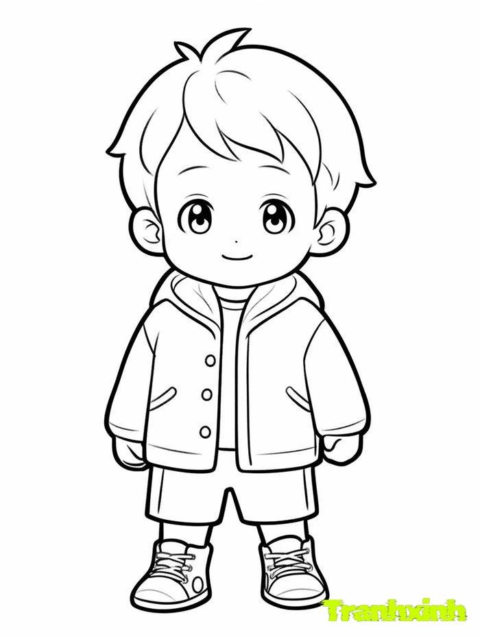 tranh tô màu bé trai 23