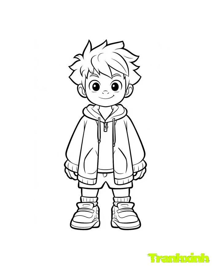 tranh tô màu bé trai 24