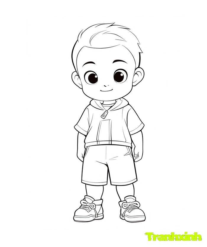 tranh tô màu bé trai 25