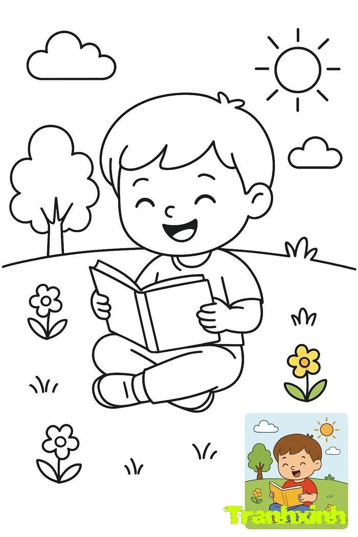 tranh tô màu bé trai 27