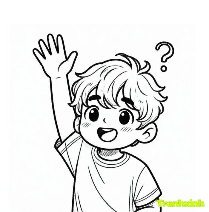 tranh tô màu bé trai 32