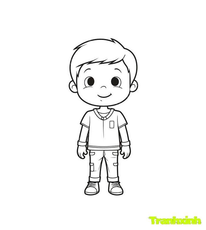 tranh tô màu bé trai 4