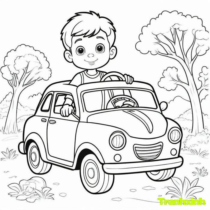 tranh tô màu bé trai 5