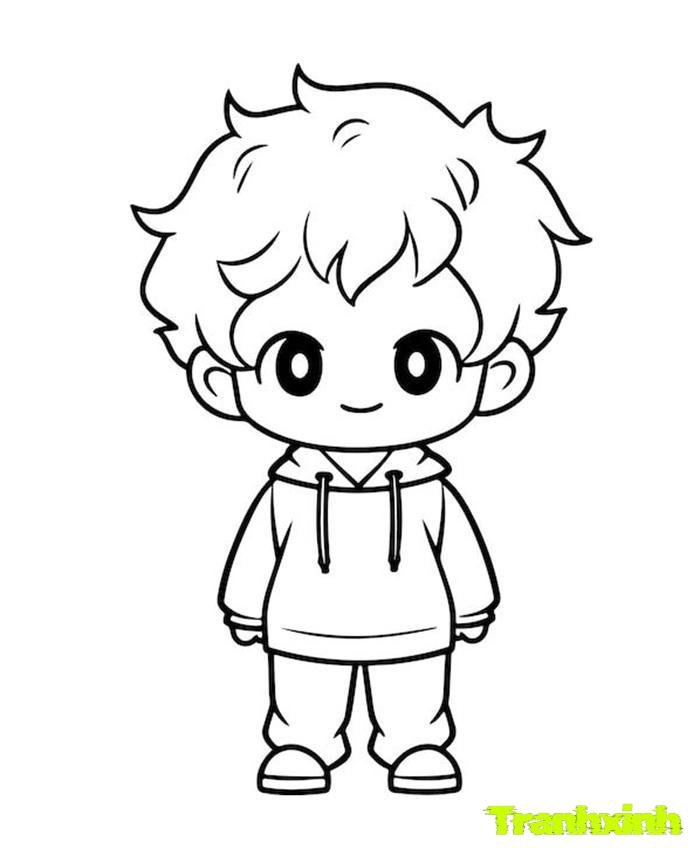 tranh tô màu bé trai 7