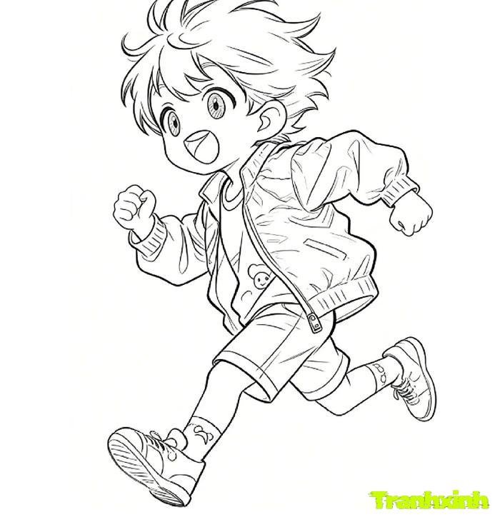 tranh tô màu bé trai 8