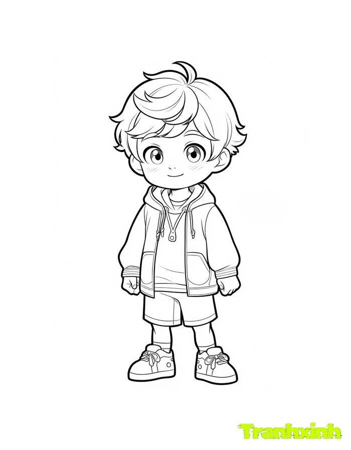 tranh tô màu bé trai 9