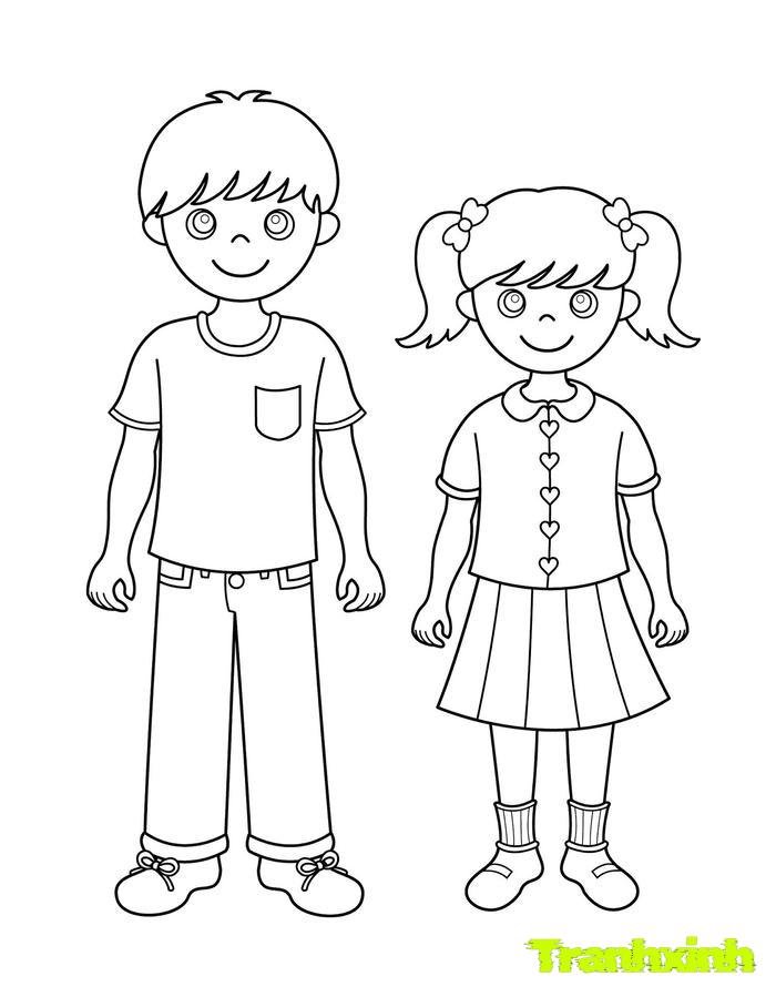 tranh tô màu bé trai bé gái 15